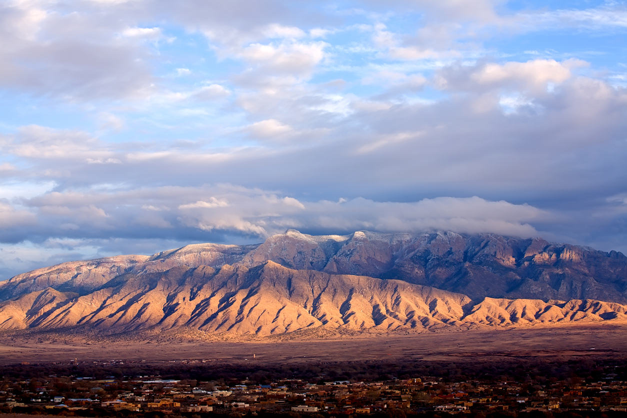 View of The Sandia Mountains near Rio Rancho, New Mexico